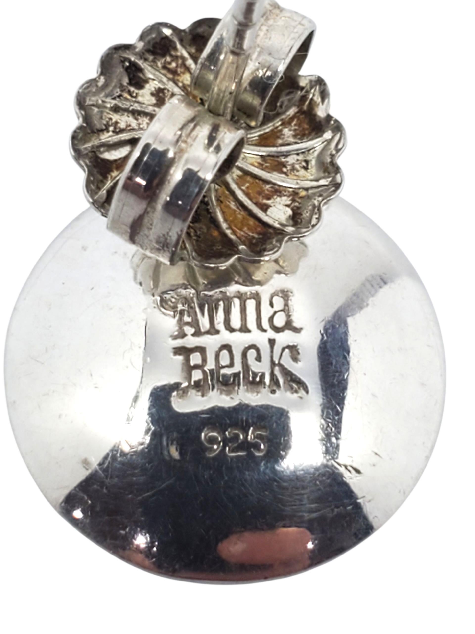 Anna Beck in argento 925 placcato oro Dot Dot Dot  Orecchini a disco #22613 in vendita 1