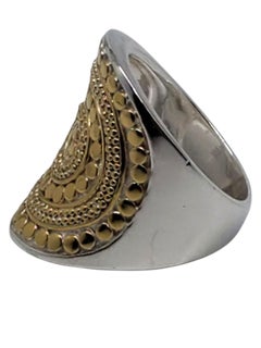 Anna Beck Sterling Silver Gold Plated Gili Dot Statement Ring Size 9 #22598