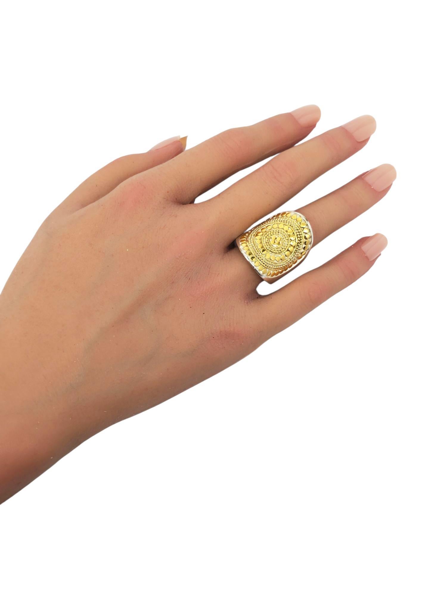 Anna Gili Anello in argento placcato oro con Dot Dot Dot Taglia 9 #22598 in vendita 3
