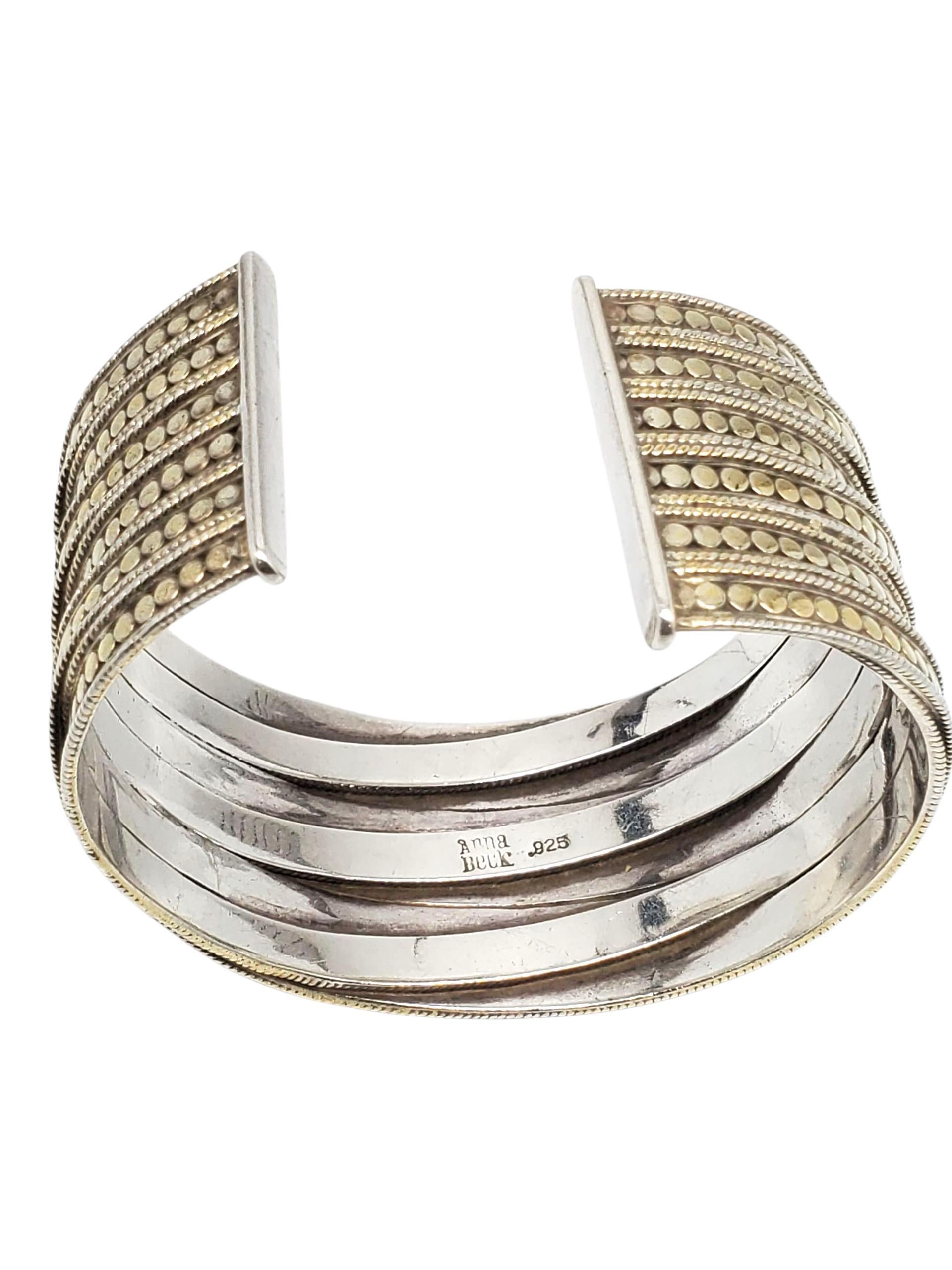 Contemporaneo Anna Beck Bracciale a corda larga in argento Sterling #23307 in vendita