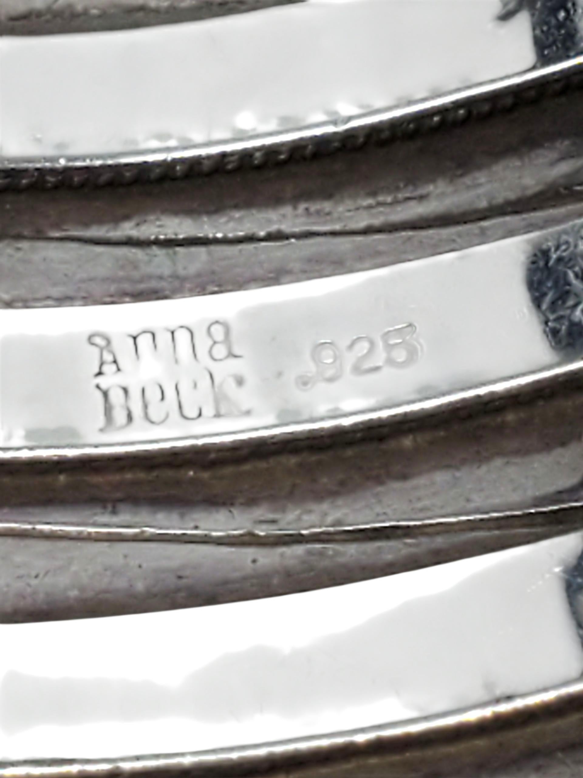 Donna Anna Beck Bracciale a corda larga in argento Sterling #23307 in vendita