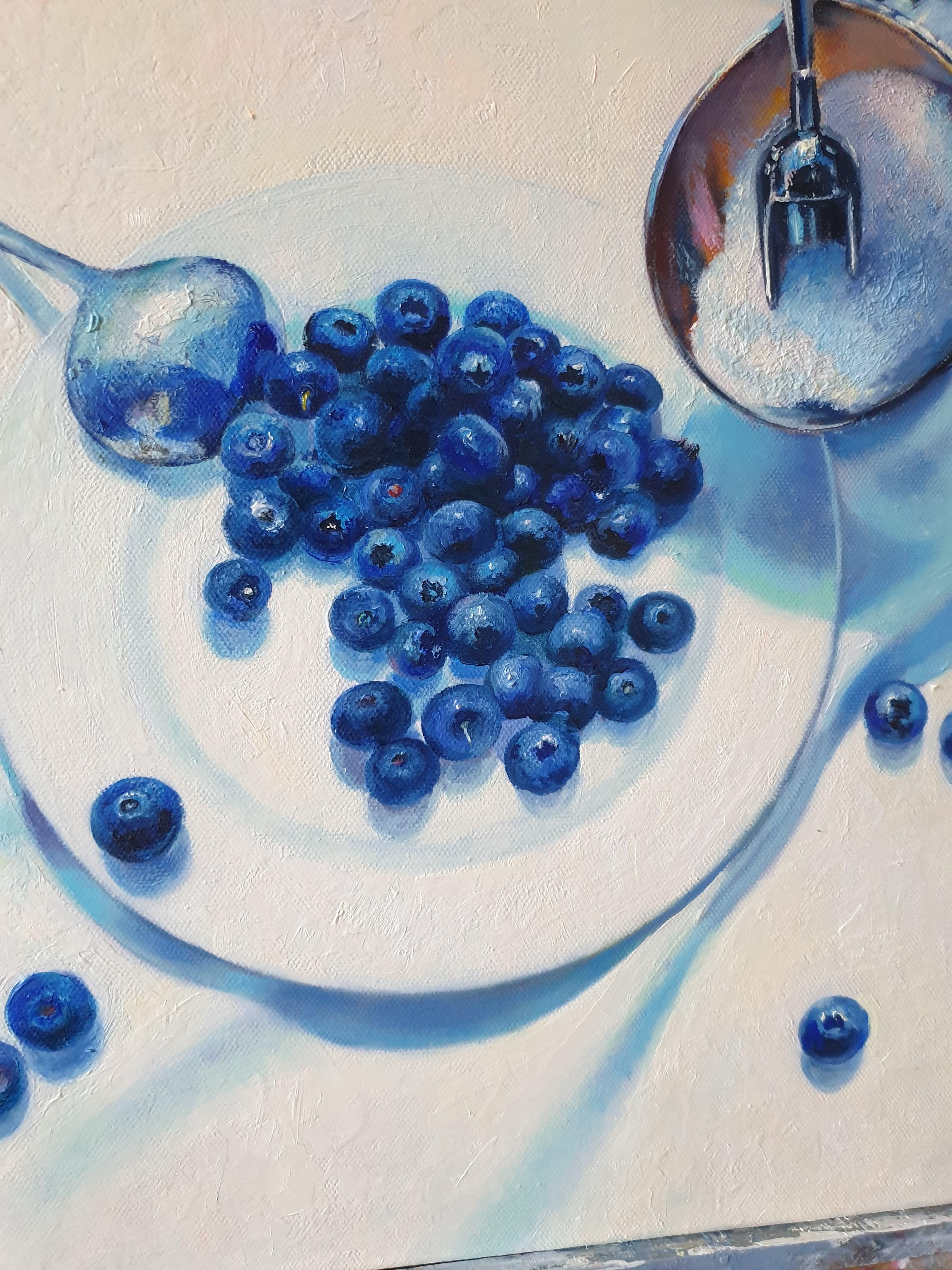 Oil Still Life Painting SLIGHTLY SOUR Realistic Blueberry 4