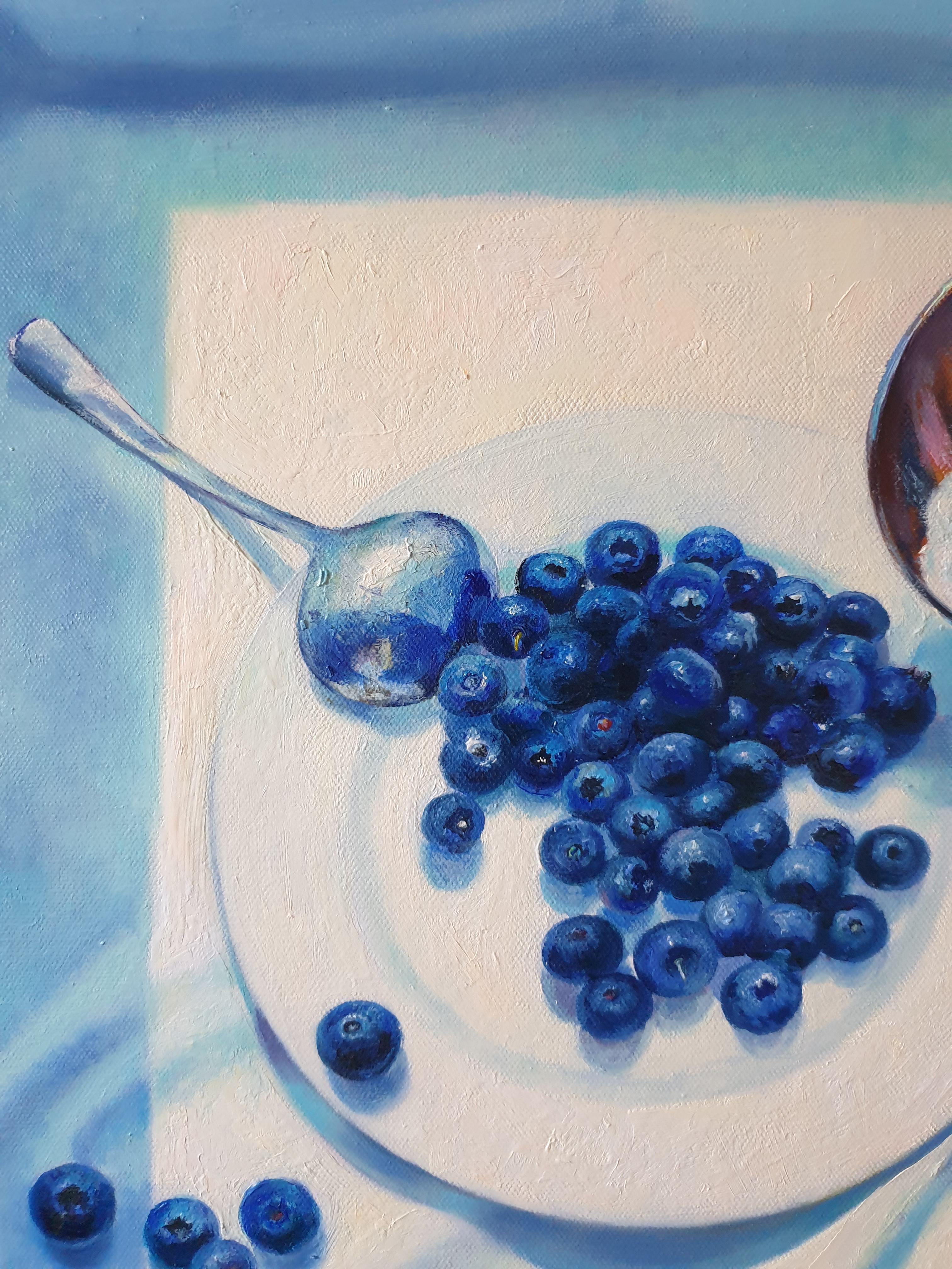 Oil Still Life Painting SLIGHTLY SOUR Realistic Blueberry 2