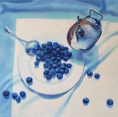 Oil Still Life Painting SLIGHTLY SOUR Realistic Blueberry