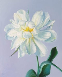 Oil Still Life Painting WHITE, GENTLE ... Realistic Flower