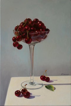 Original Oil Still Life Painting Cherry Still Life