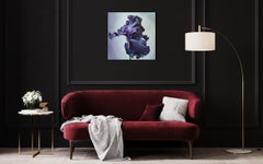 Original Oil Still Life Painting Haute Couture Dress. Iris Flower