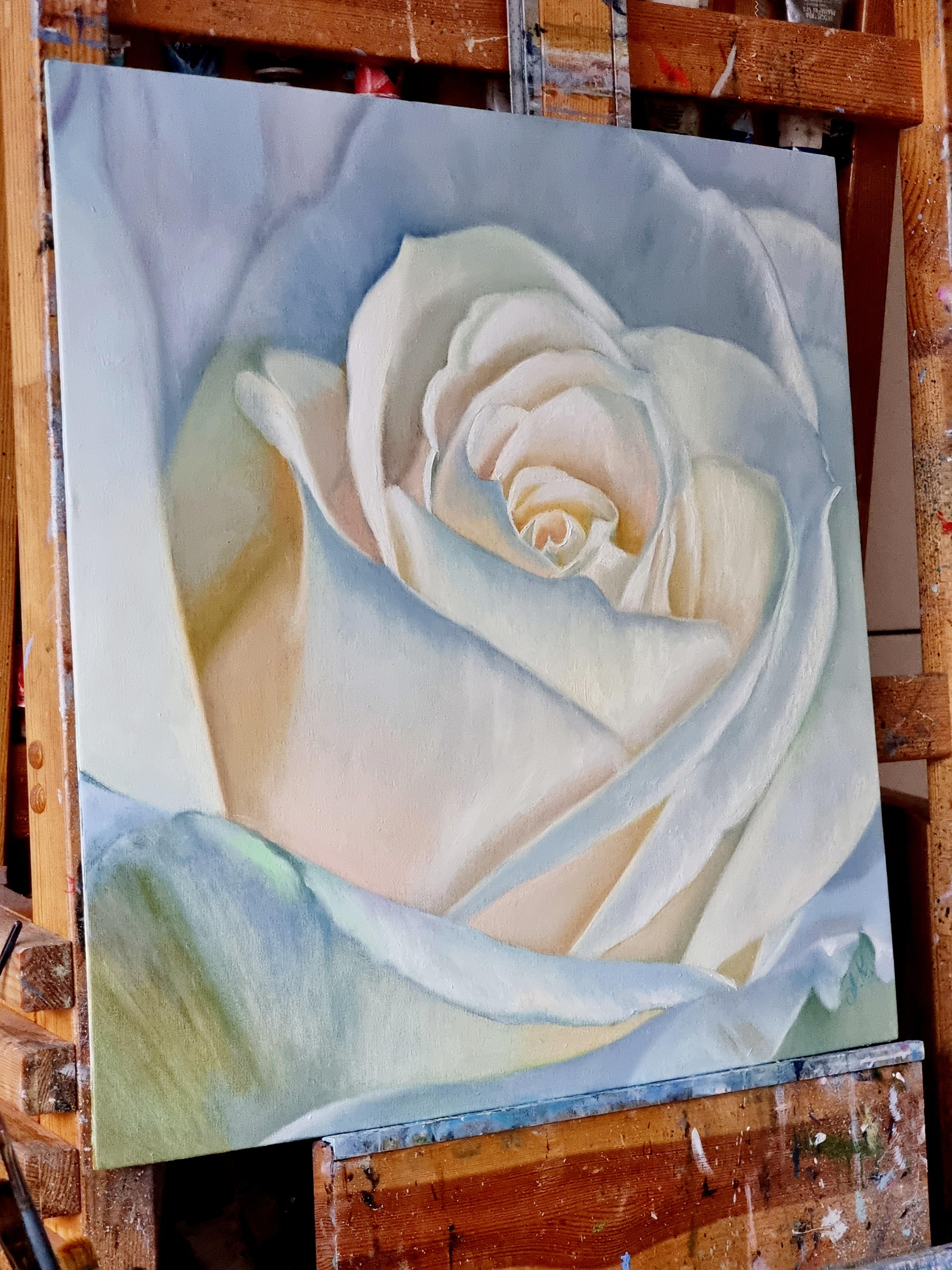 Still Life Painting CREME BRULEE Realistic Rose 1