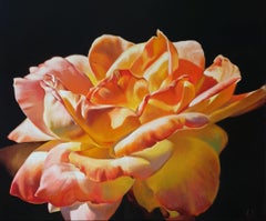 Still Life Painting FIRE DANCE Realistic Rose