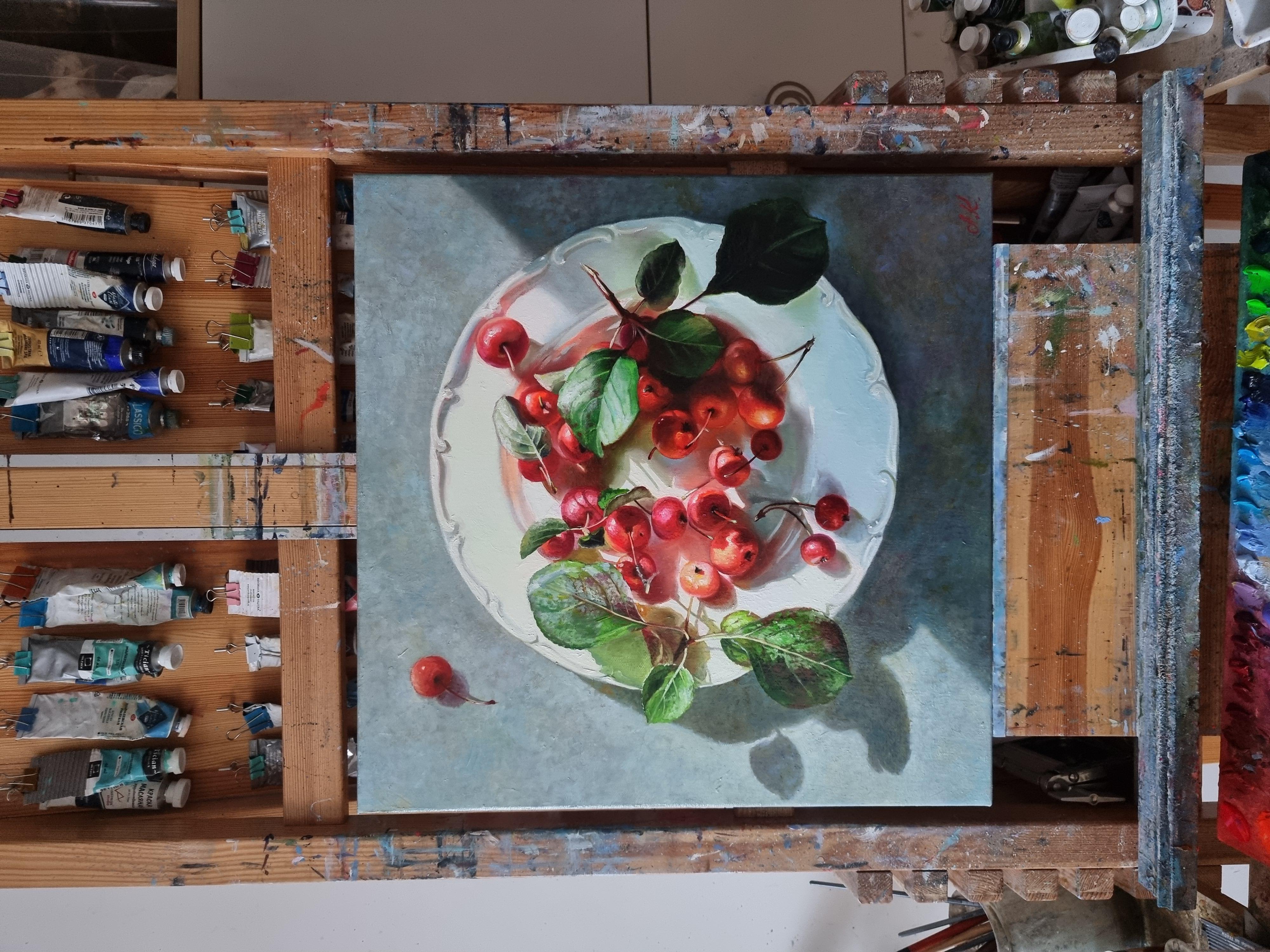 realistic cherry painting