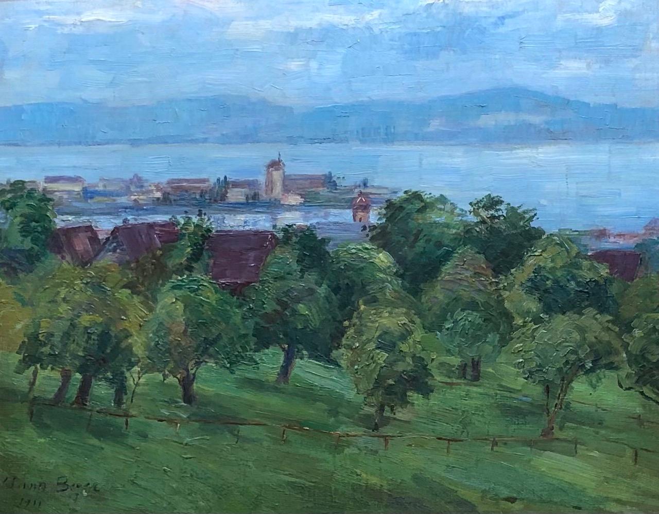 Anna Beyer Landscape Painting – Seen- und Berglandschaft