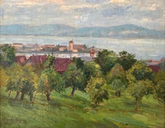 Antique Lake Geneva with a view of the Jura