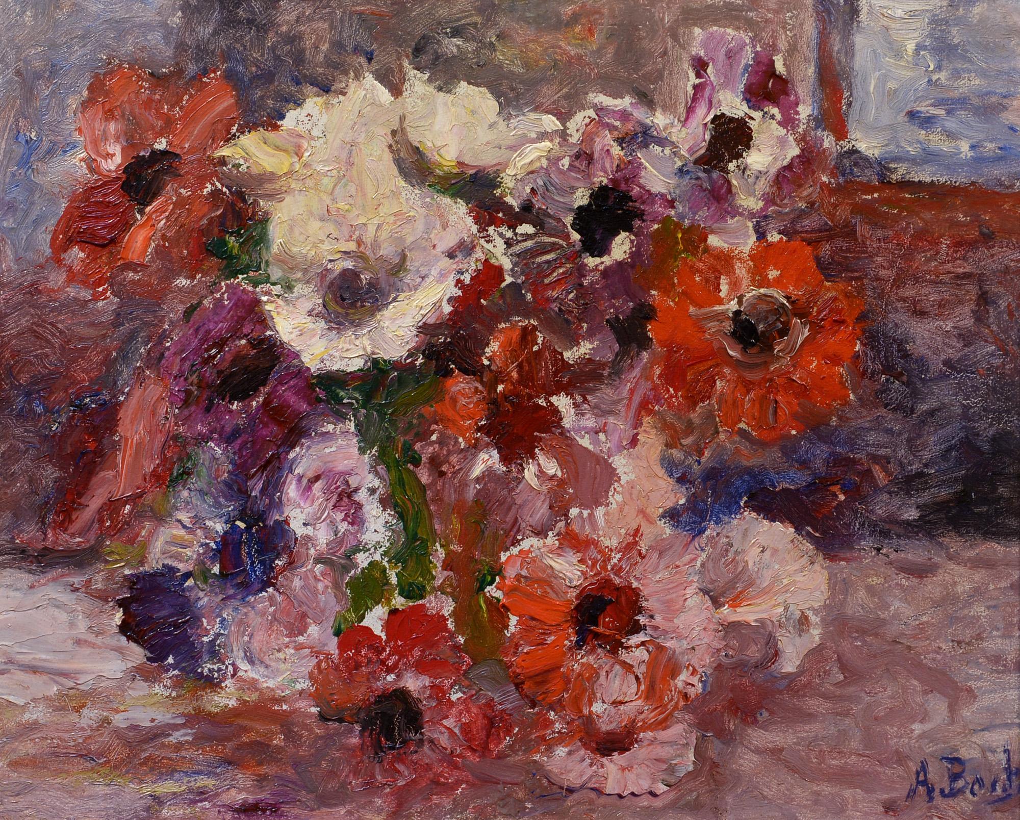 Still-Life Painting Anna Boch - Anémones, Nature morte, Fleurs, The Vigne Rouge" de Van Gogh