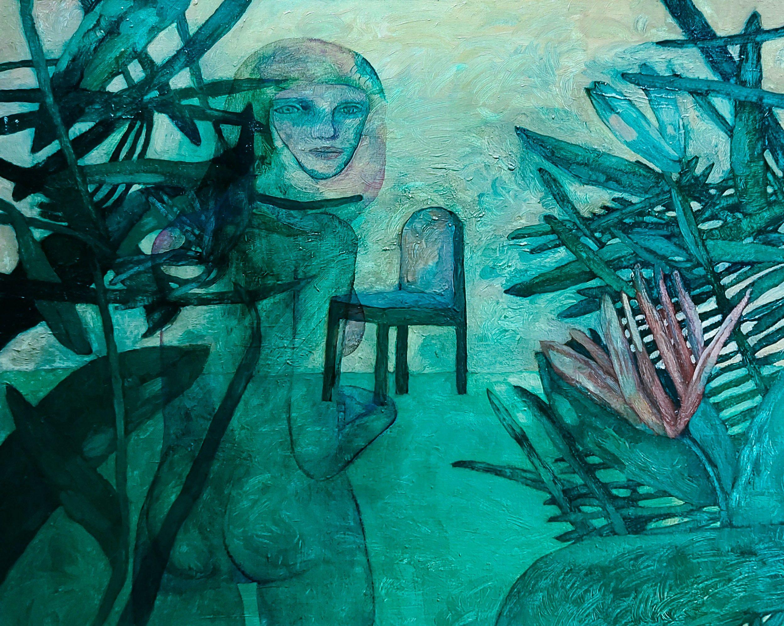 retrato de Eva, Pintura, Óleo sobre lienzo - Painting de Anna Bulkina