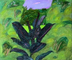 Sleep of a tropical plant during the rain., Painting, Oil on Canvas