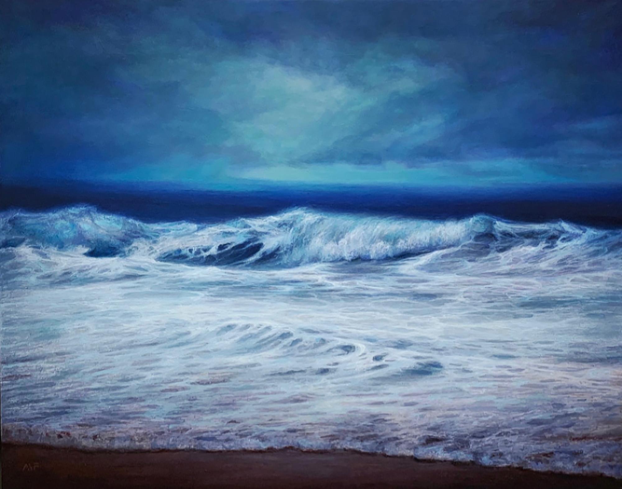Paysage marin réaliste, « Au-delà » - Painting de Anna Cardoso