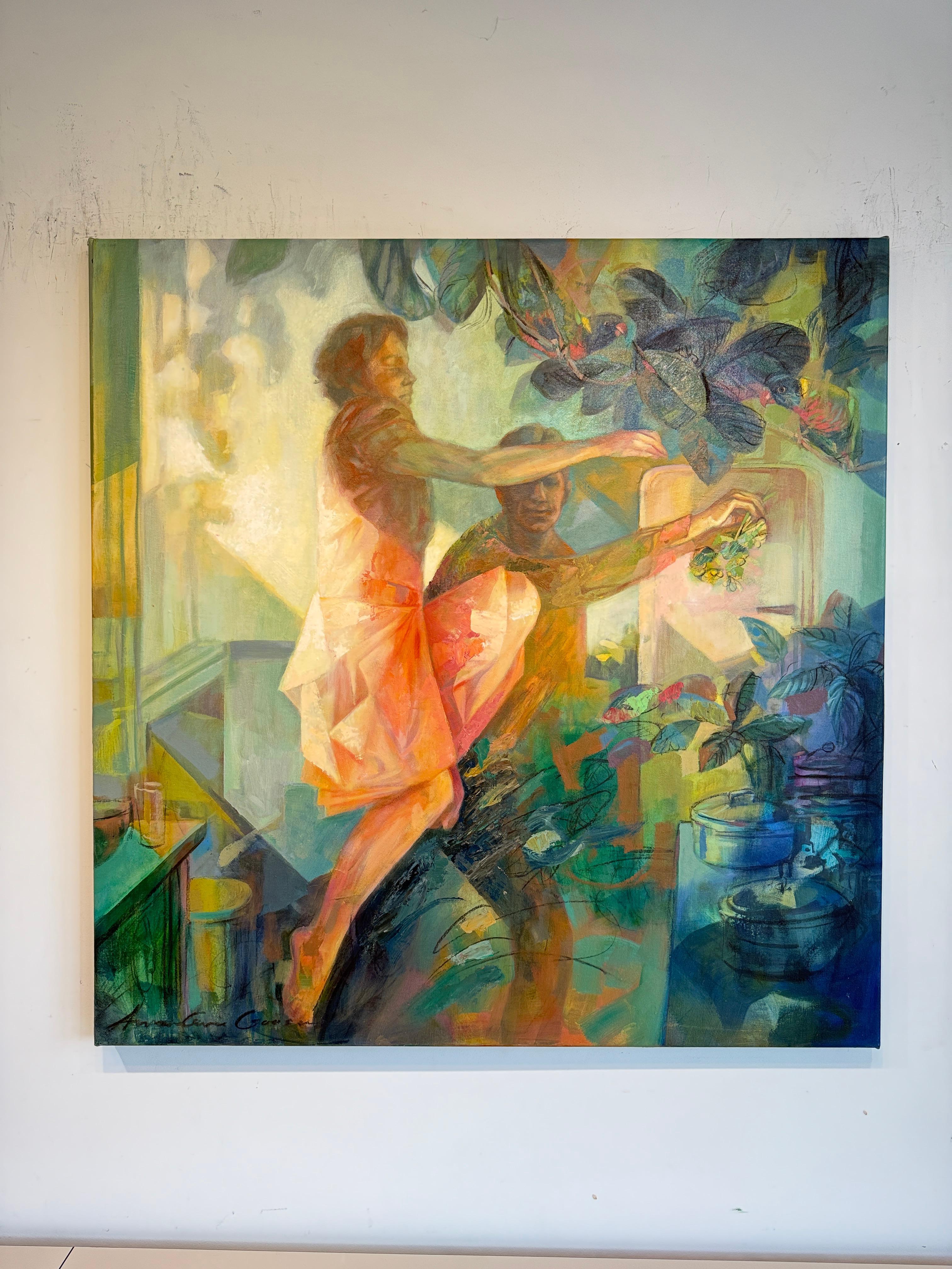 Zur Korianderdebatte von Anna-Carien Goosen - Zeitgenössisches Ölgemälde im Angebot 11