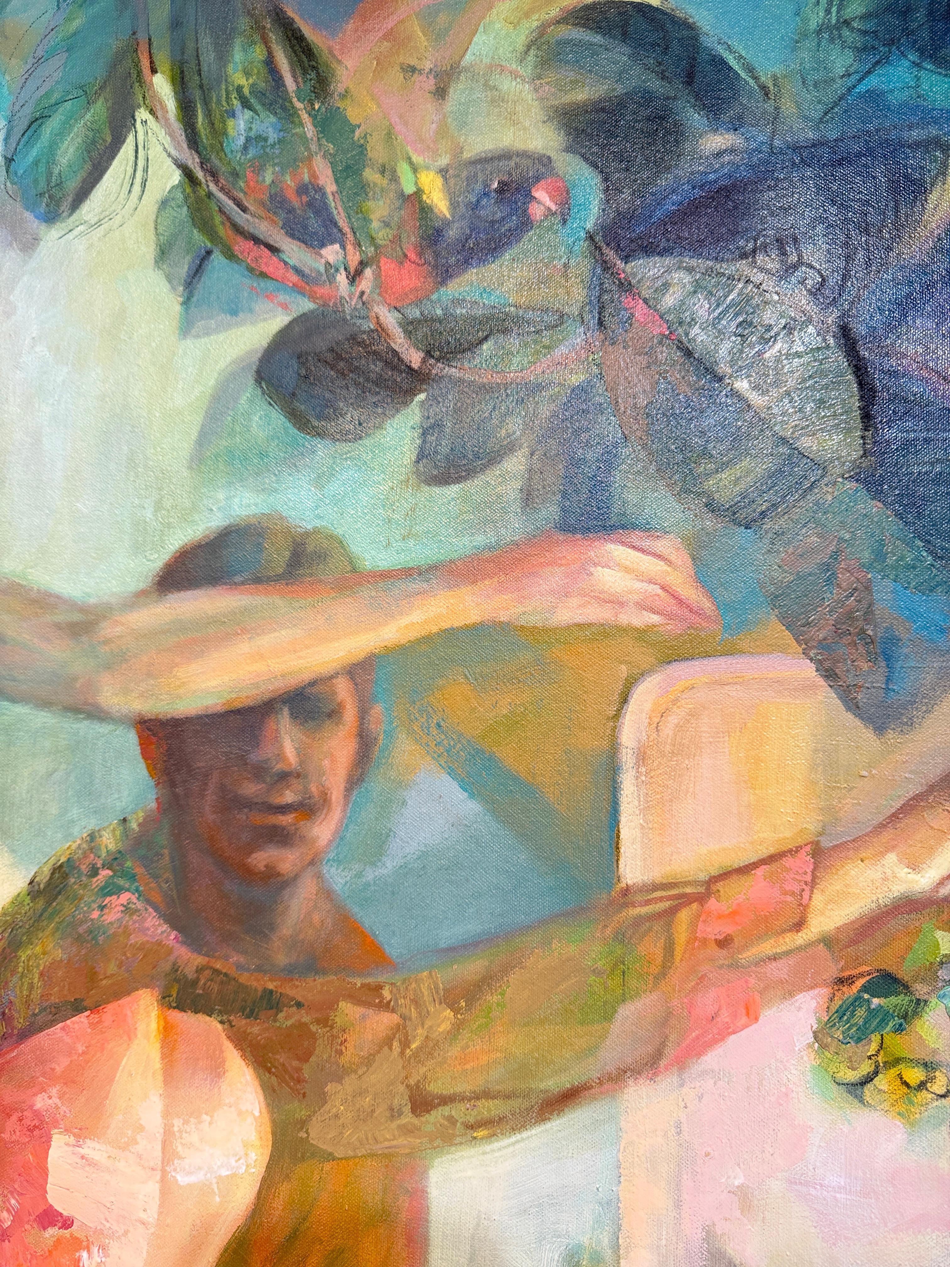 Zur Korianderdebatte von Anna-Carien Goosen - Zeitgenössisches Ölgemälde im Angebot 3