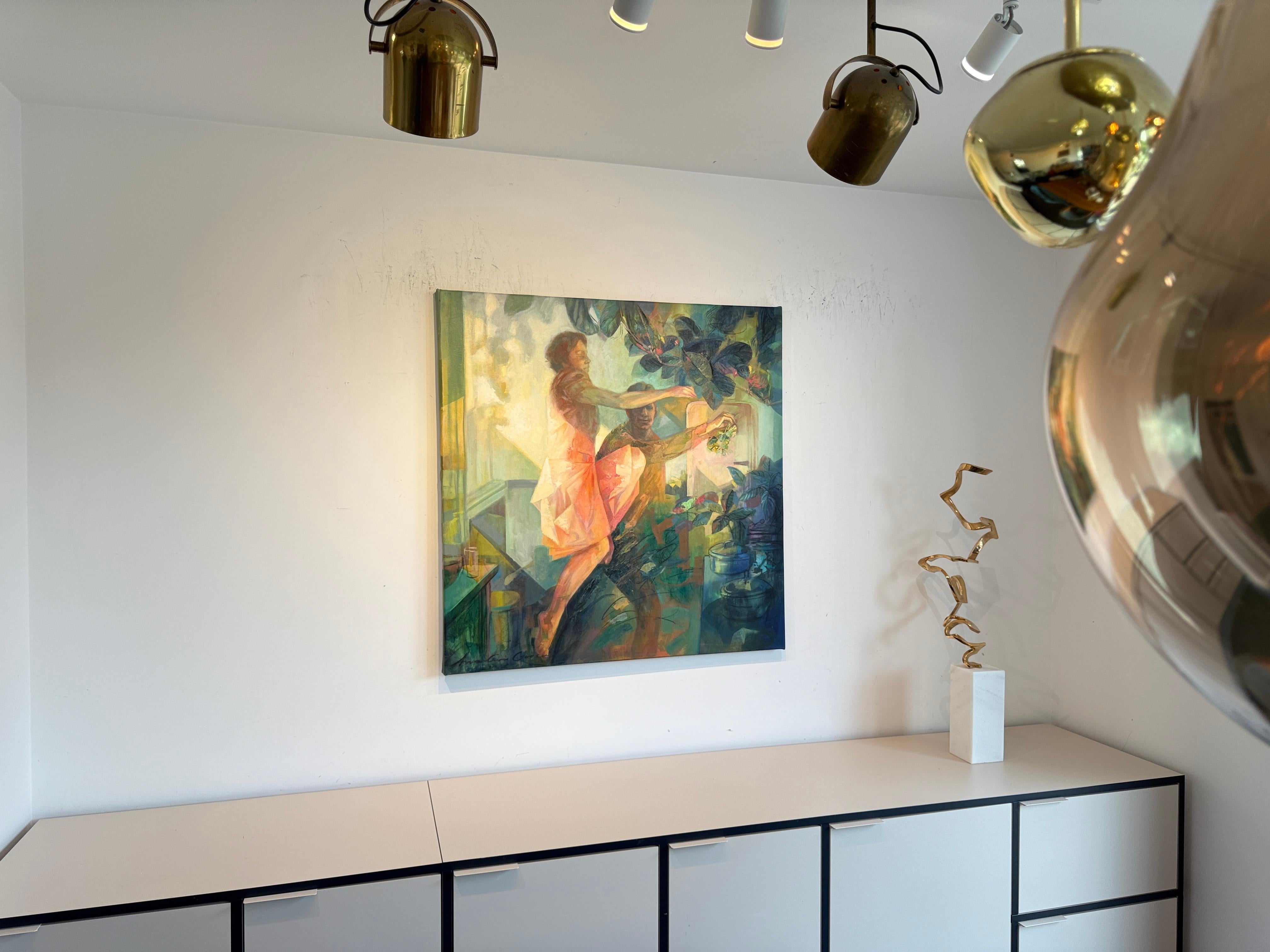 Zur Korianderdebatte von Anna-Carien Goosen - Zeitgenössisches Ölgemälde im Angebot 4