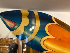 Anna Carter Hand Painted Modern Fairground Funfair Rocket Sign Dated 1997