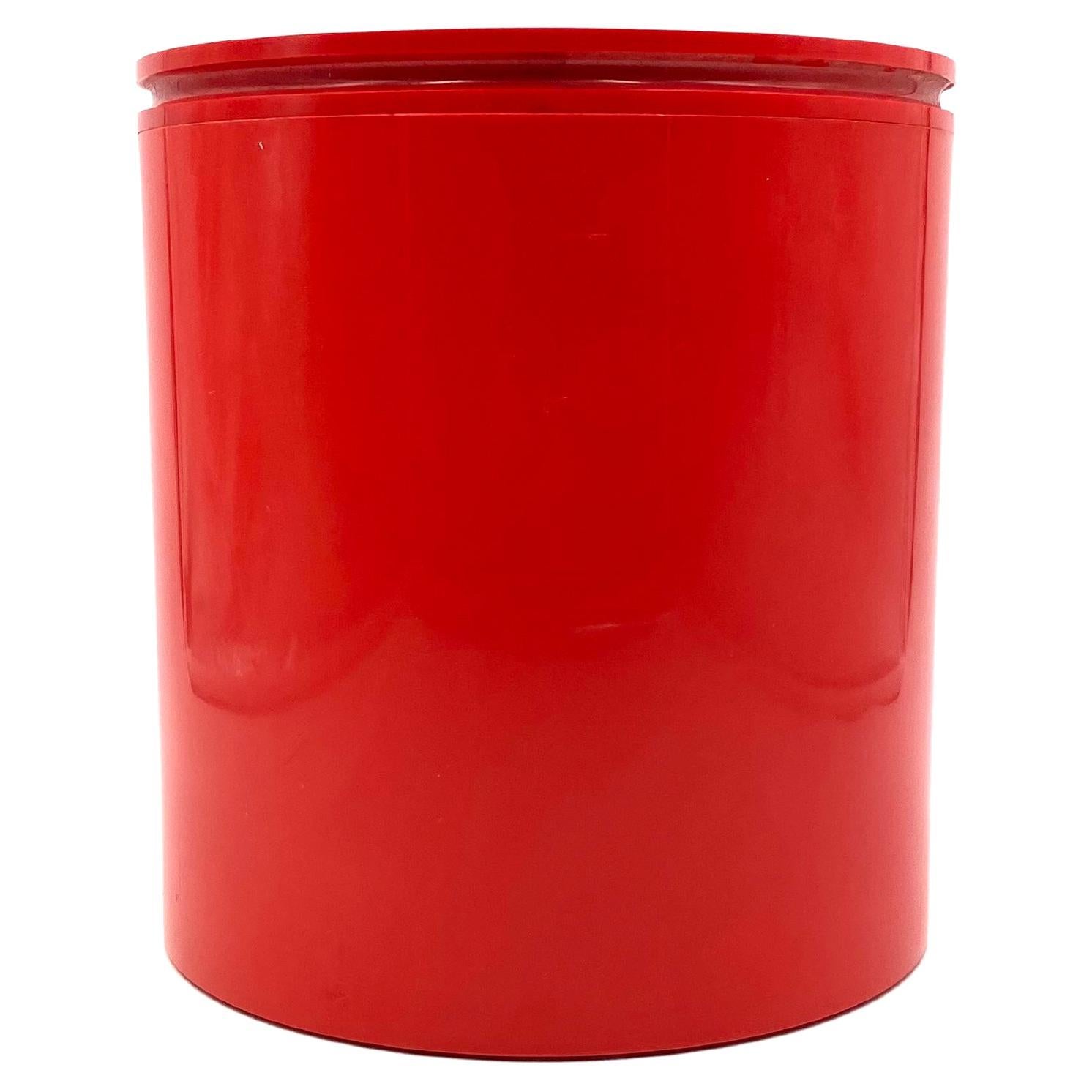 Anna Castelli Ferrari, Red biscuit jar / paper basket mod. 7305, Kartell, 1970  For Sale