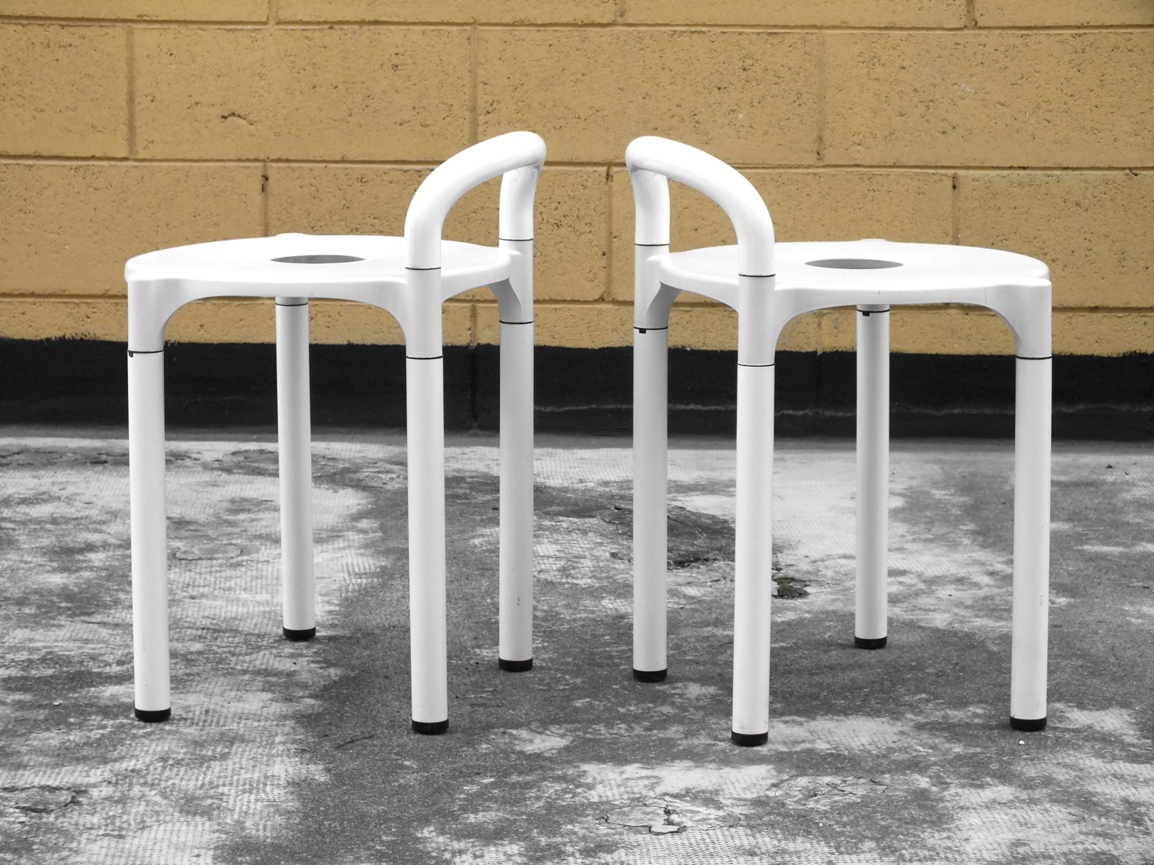 Italian Anna Castelli Ferrieri Design in Years '80 for Kartell Set of Two Stools 