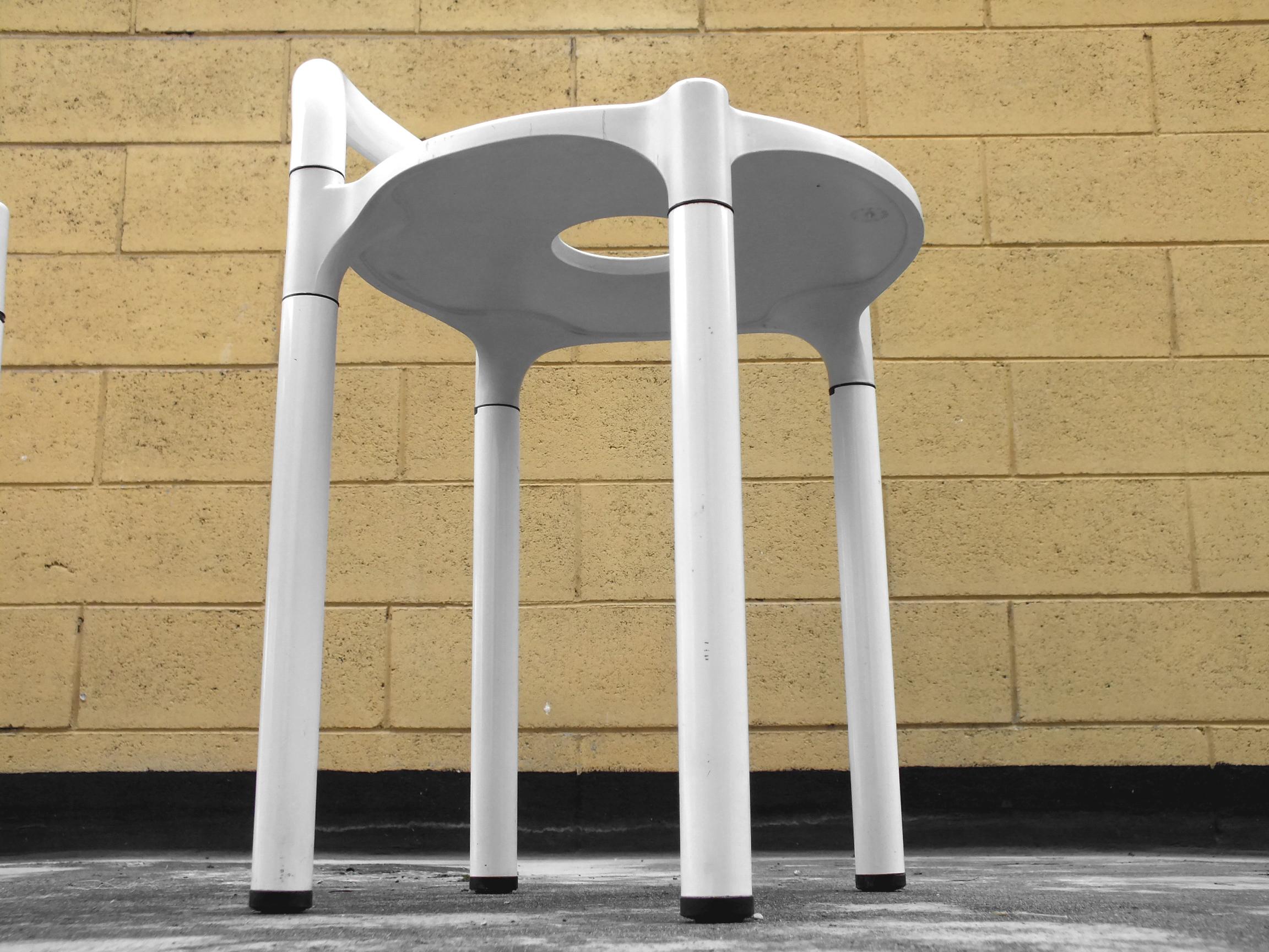 Metal Anna Castelli Ferrieri Design in Years '80 for Kartell Set of Two Stools 