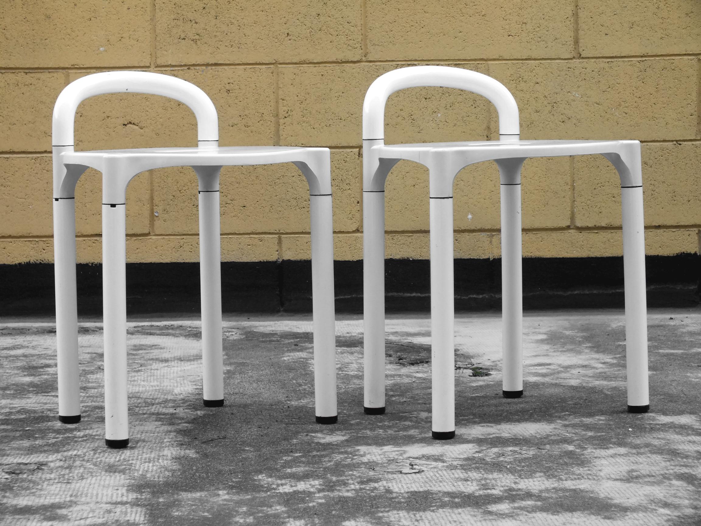 Anna Castelli Ferrieri Design in Years '80 for Kartell Set of Two Stools 