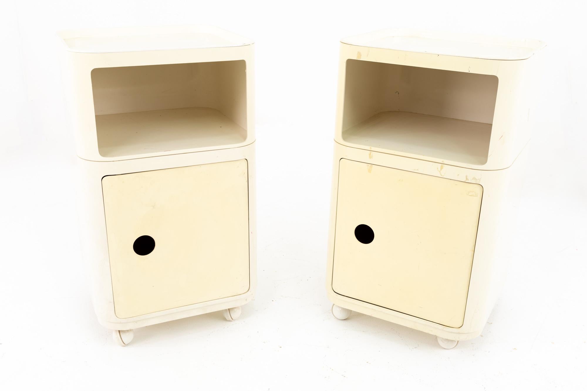 Anna Castelli Ferrieri for Kartell mid century componibili quadrati nightstands - Matching pair
These nightstands are 15 wide x 15 deep x 26 inches high

All pieces of furniture can be had in what we call restored vintage condition. That means