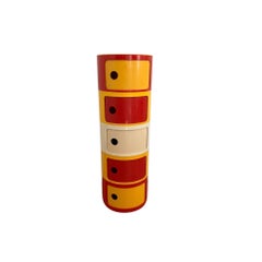 Anna Castelli Kartell per Beylerian, Mobiletto, Plastica, Rosso, Giallo Bianco, Firmato