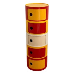 Anna Castelli Kartell for Beylerian, Cabinet, Plastic, Red, Yellow White, Signed