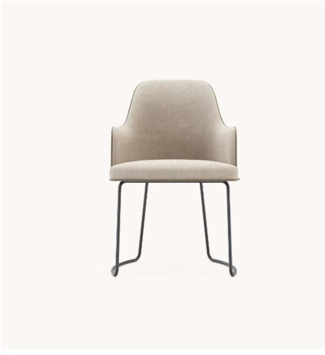 Other Anna Chair with Armrest and Metal Baseboard by Domkapa For Sale
