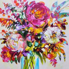 Bloom of Happiness- original abstract impressionism painting -contemporary art