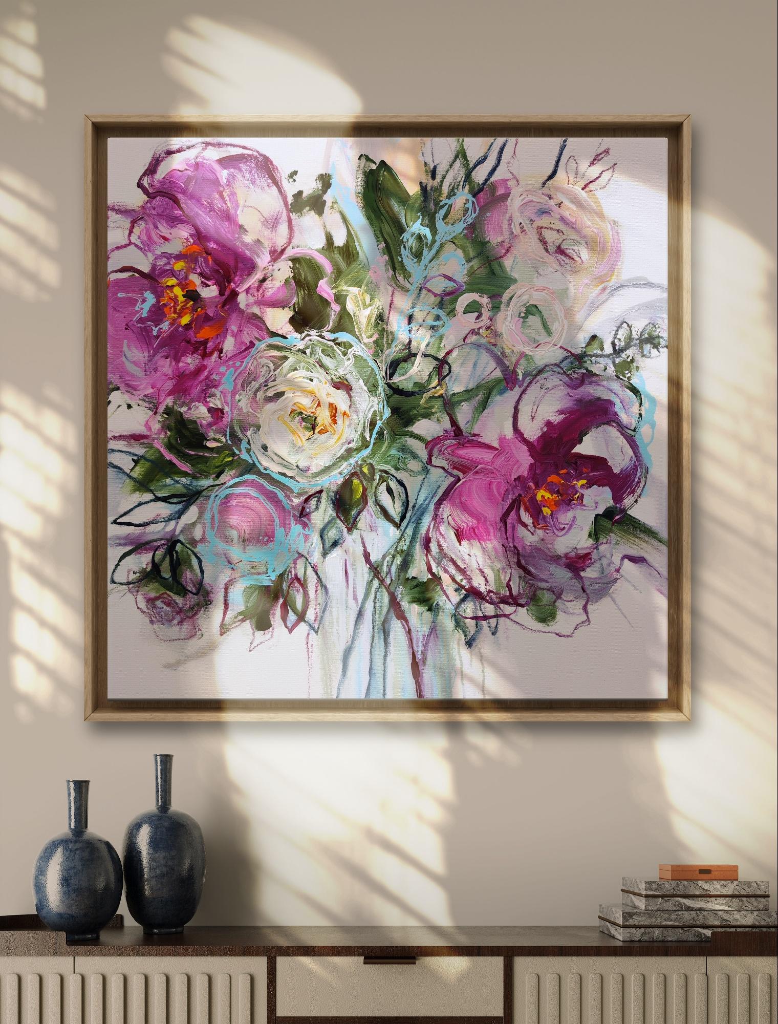 Blossom Whispers - peintures impressionnistes abstraites originales - art contemporain en vente 1