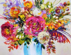 Burst of Joy- original abstract impressionism acrylic painting -contemporary art