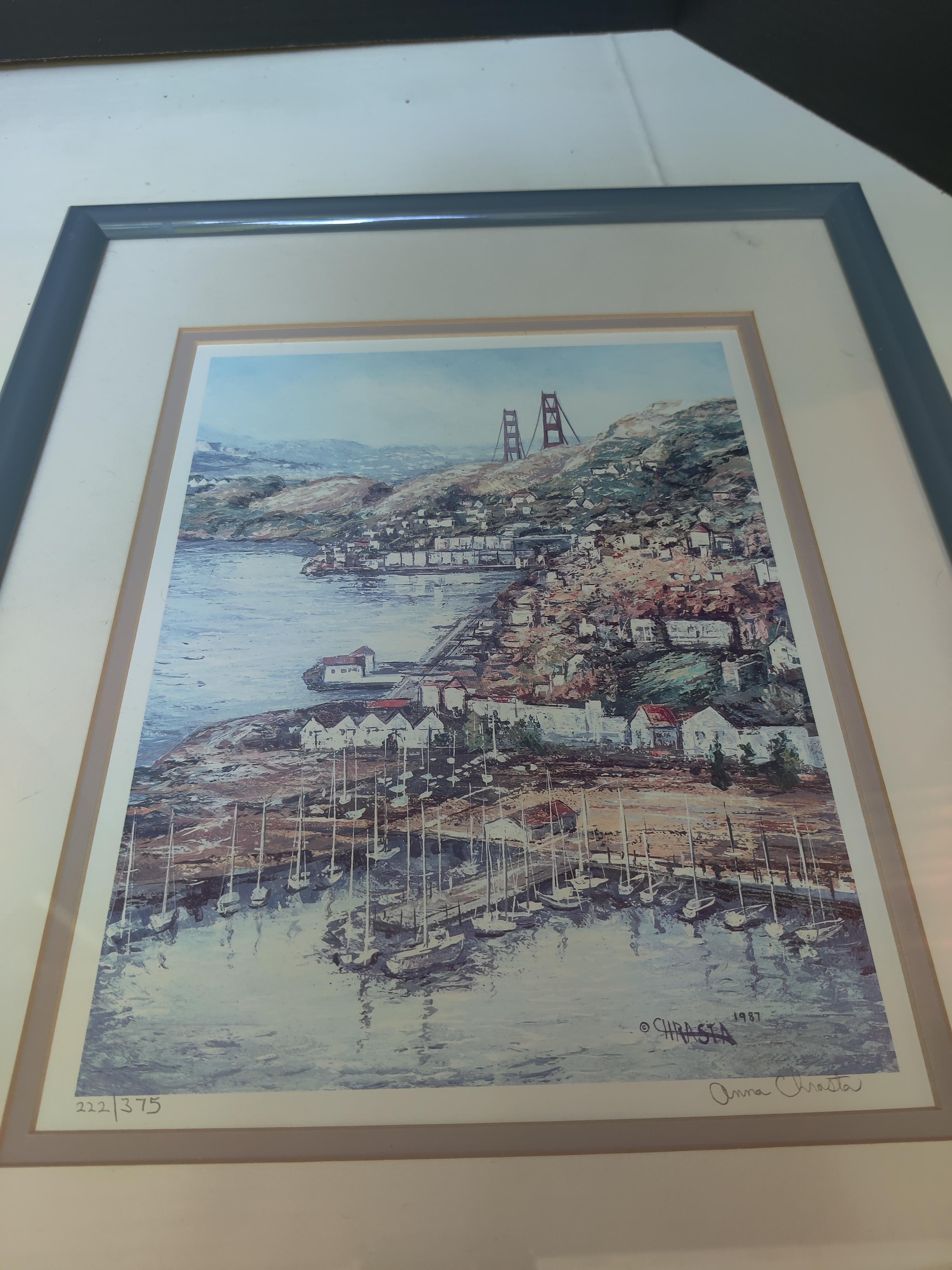 Anna Chrasta San Francisco Scene Bay & Golden Gate Bridge Signiert und nummeriert im Angebot 1