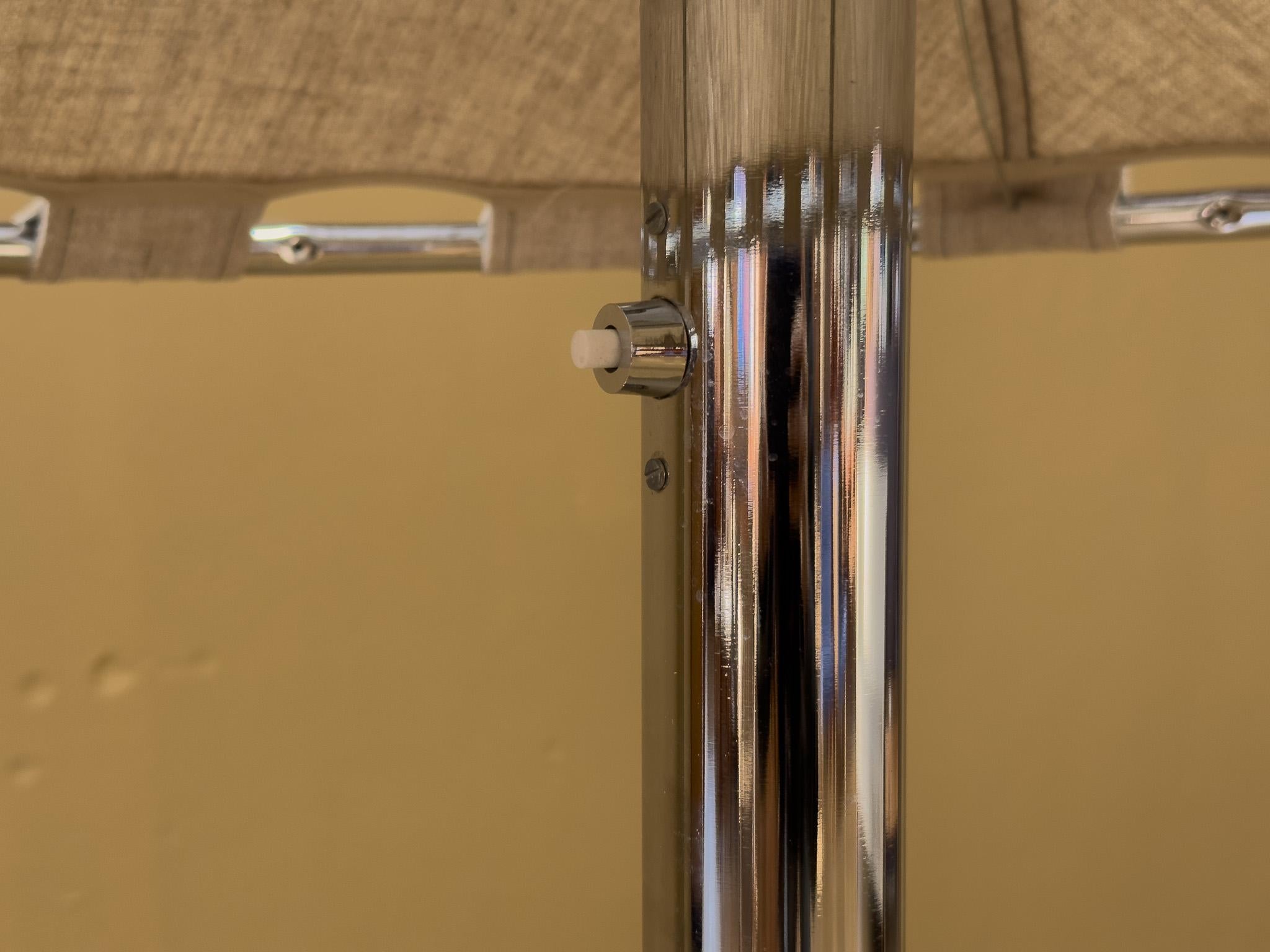 Toile 'Anna' Chrome and Canvas Floor Light en vente