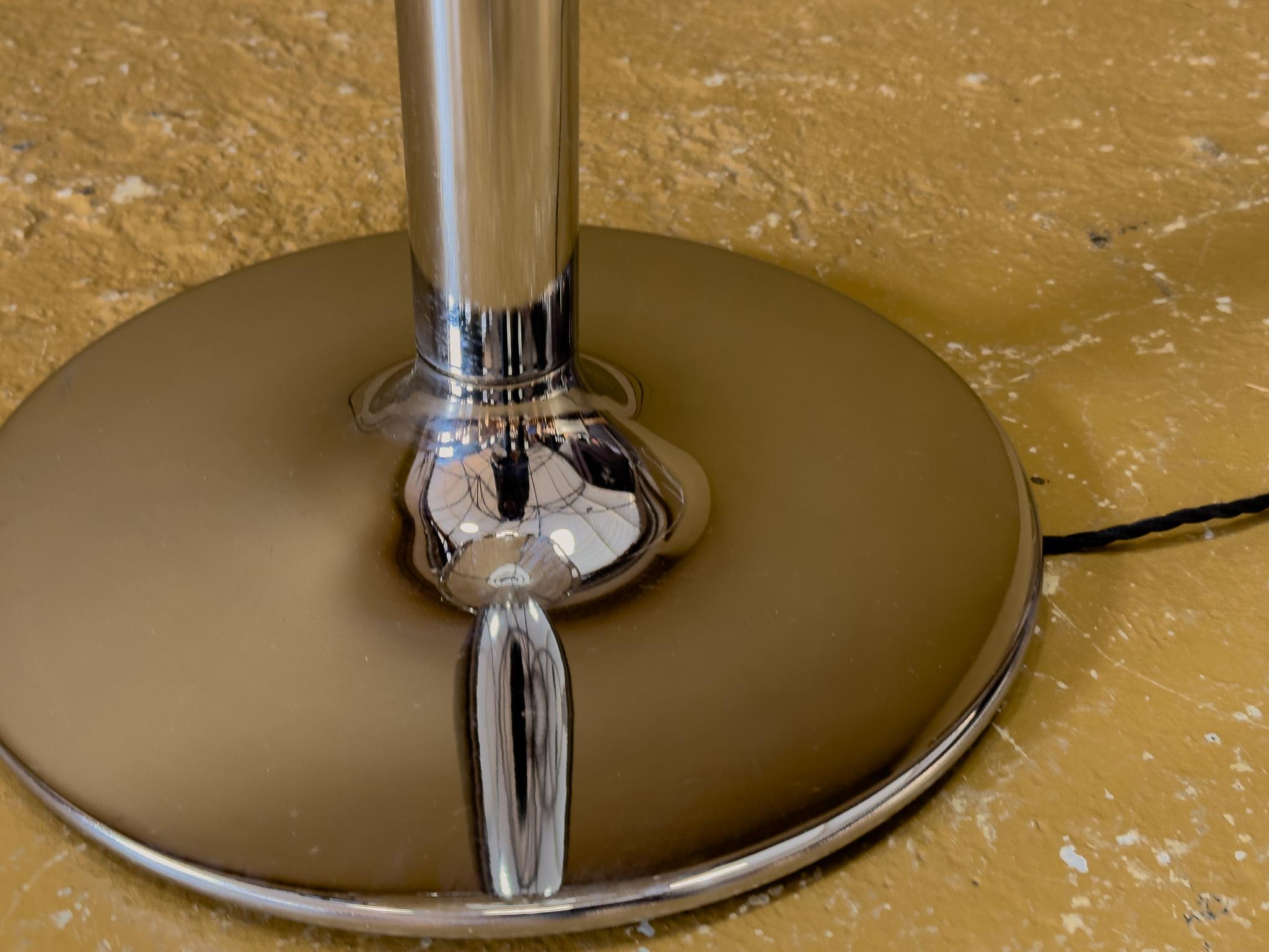 'Anna' Chrome and Canvas Floor Light en vente 1