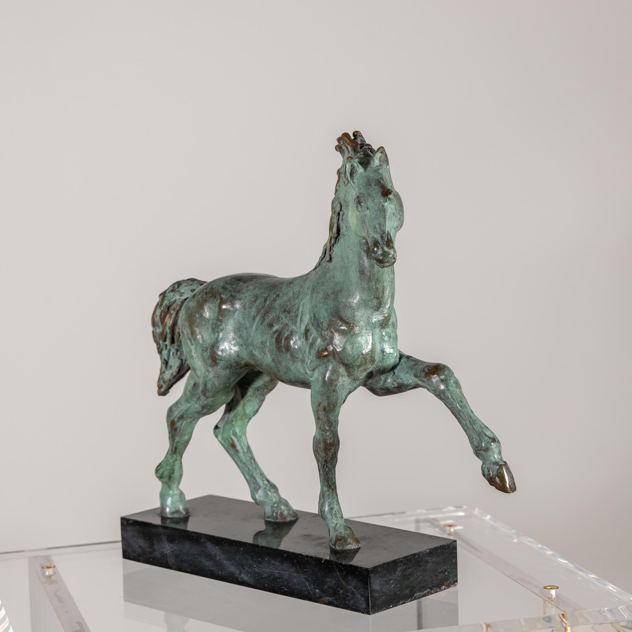 Patinated Anna Chromy 'Czech Rep. 1940-2021, Attrib.' Bronze Horse