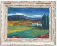 'Dusk in Provence' French Vintage Landscape Oil Painting