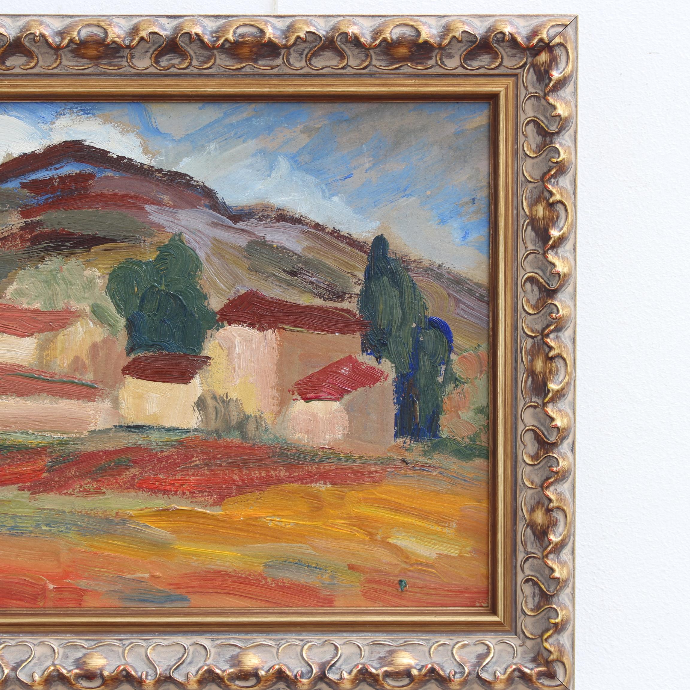 'Farm in Provence' French Vintage Landscape Oil Painting 5