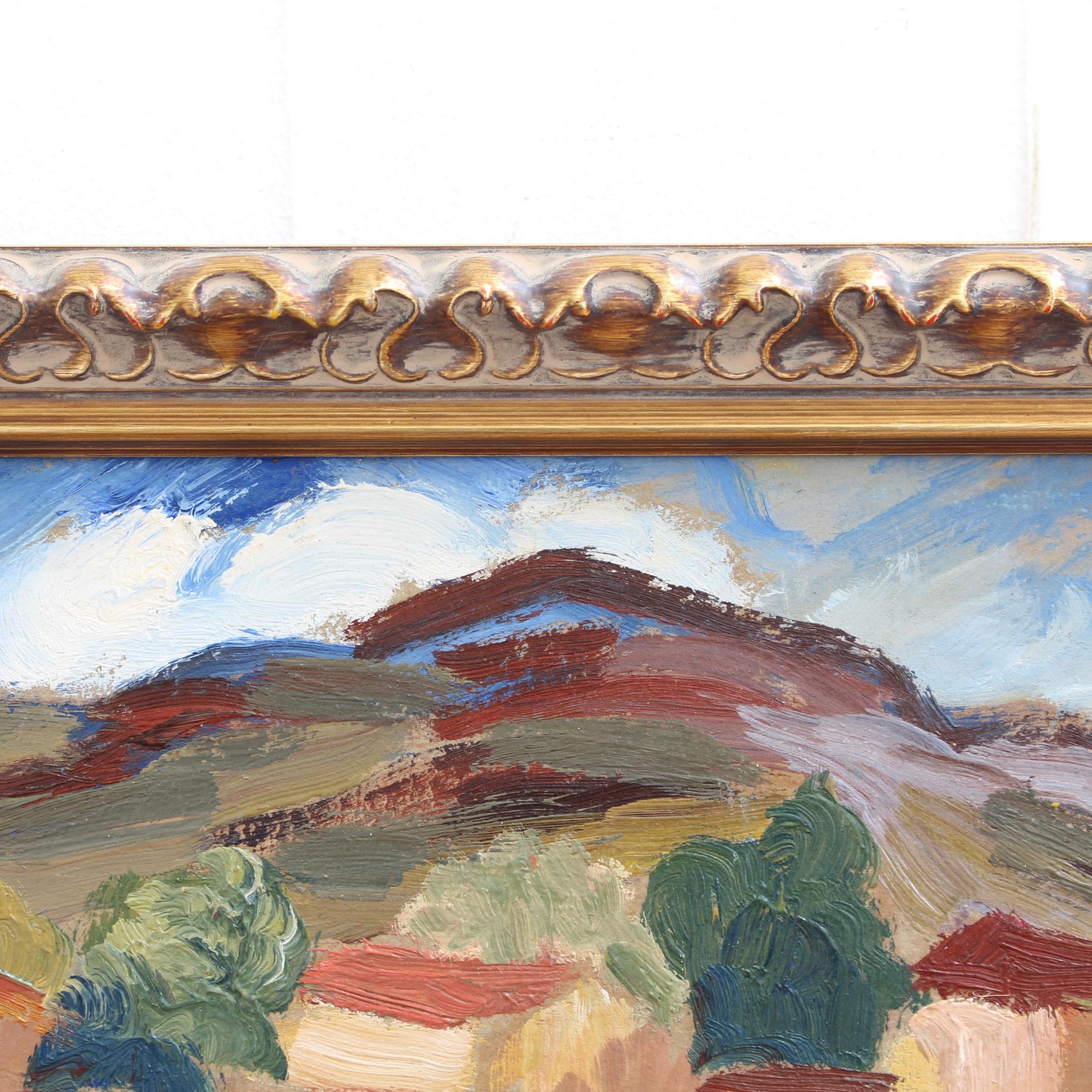 'Farm in Provence' French Vintage Landscape Oil Painting 7