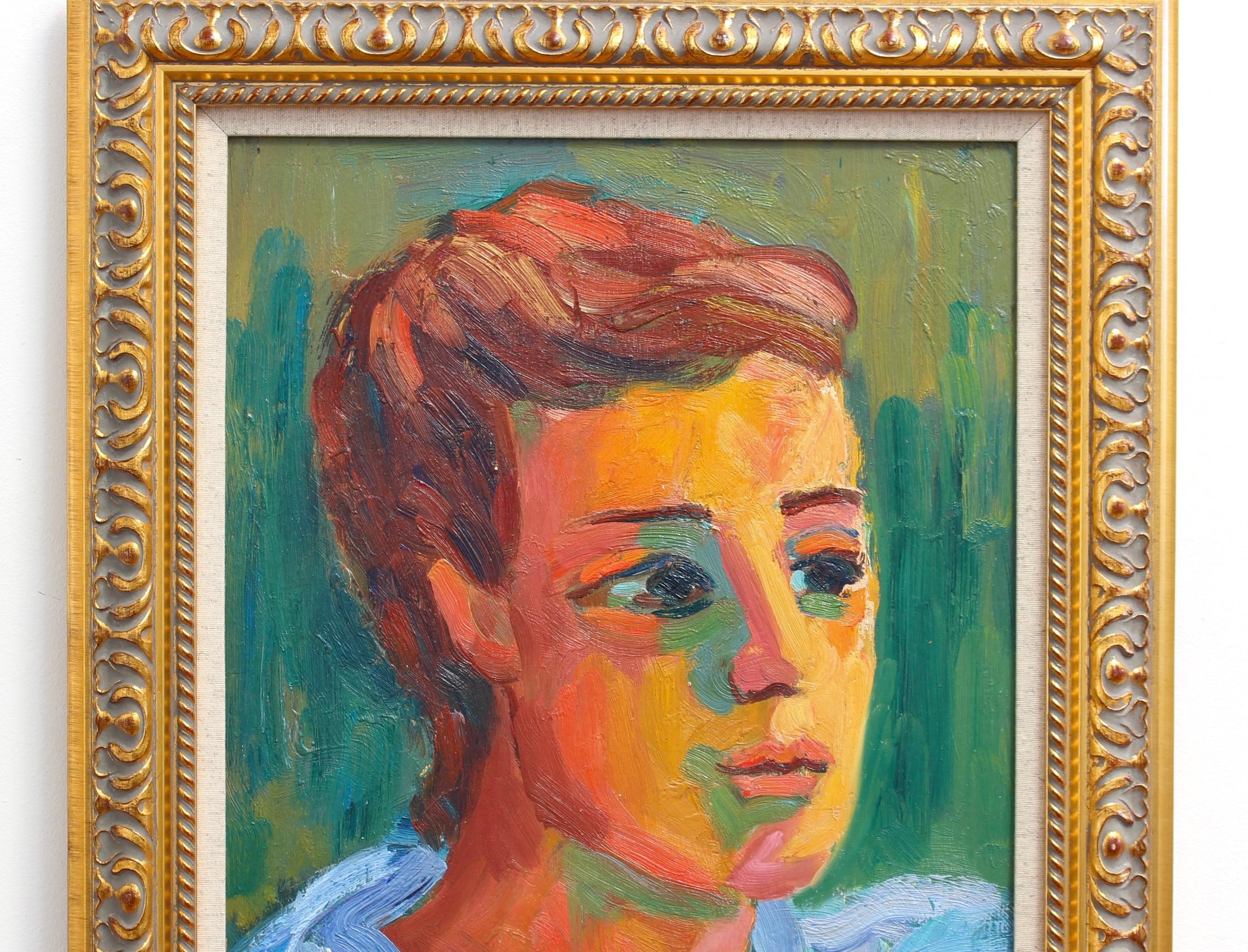 Portrait Painting de Anna Costa - Retrato de una mujer joven