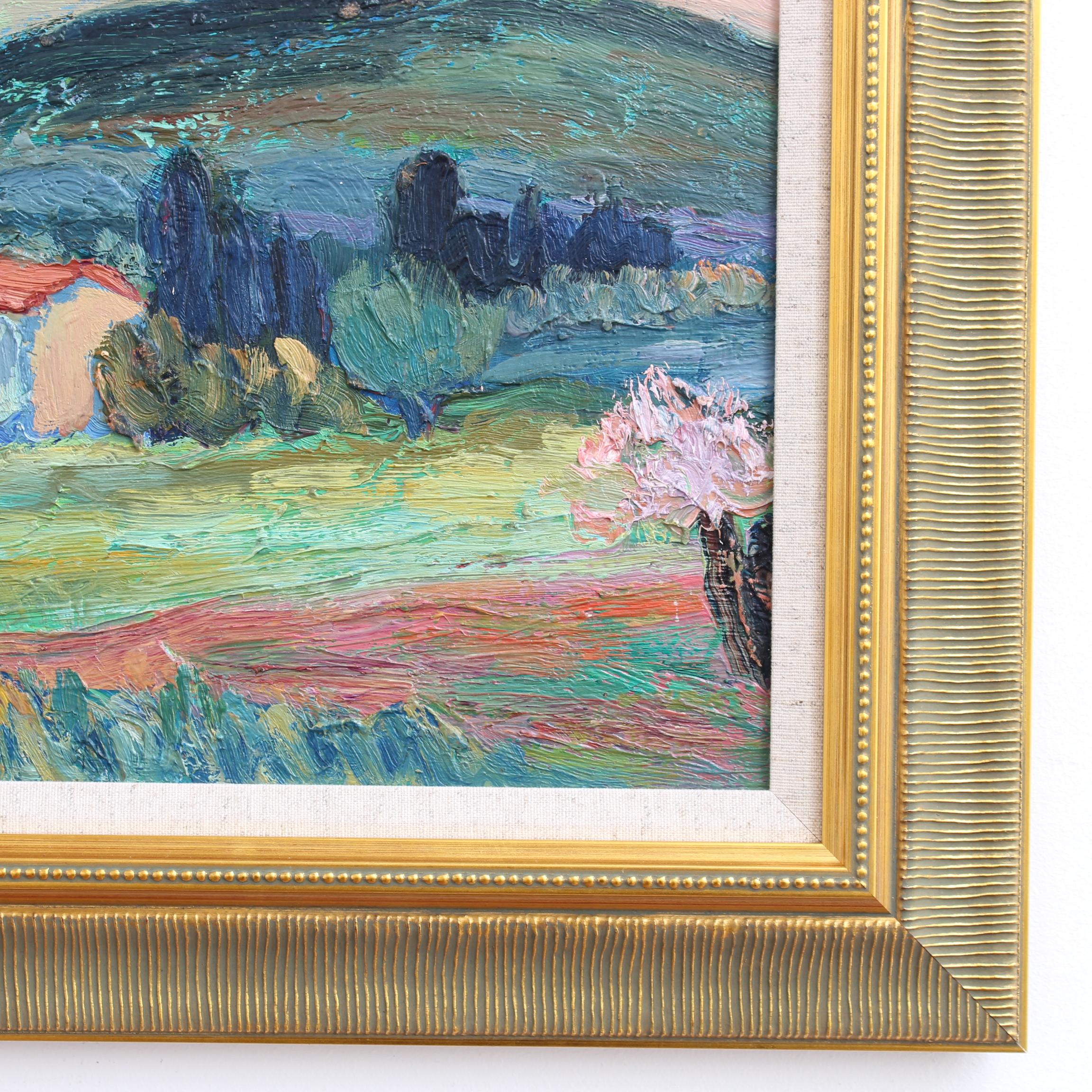 'Provencal Hillside' Landscape Oil Painting For Sale 8