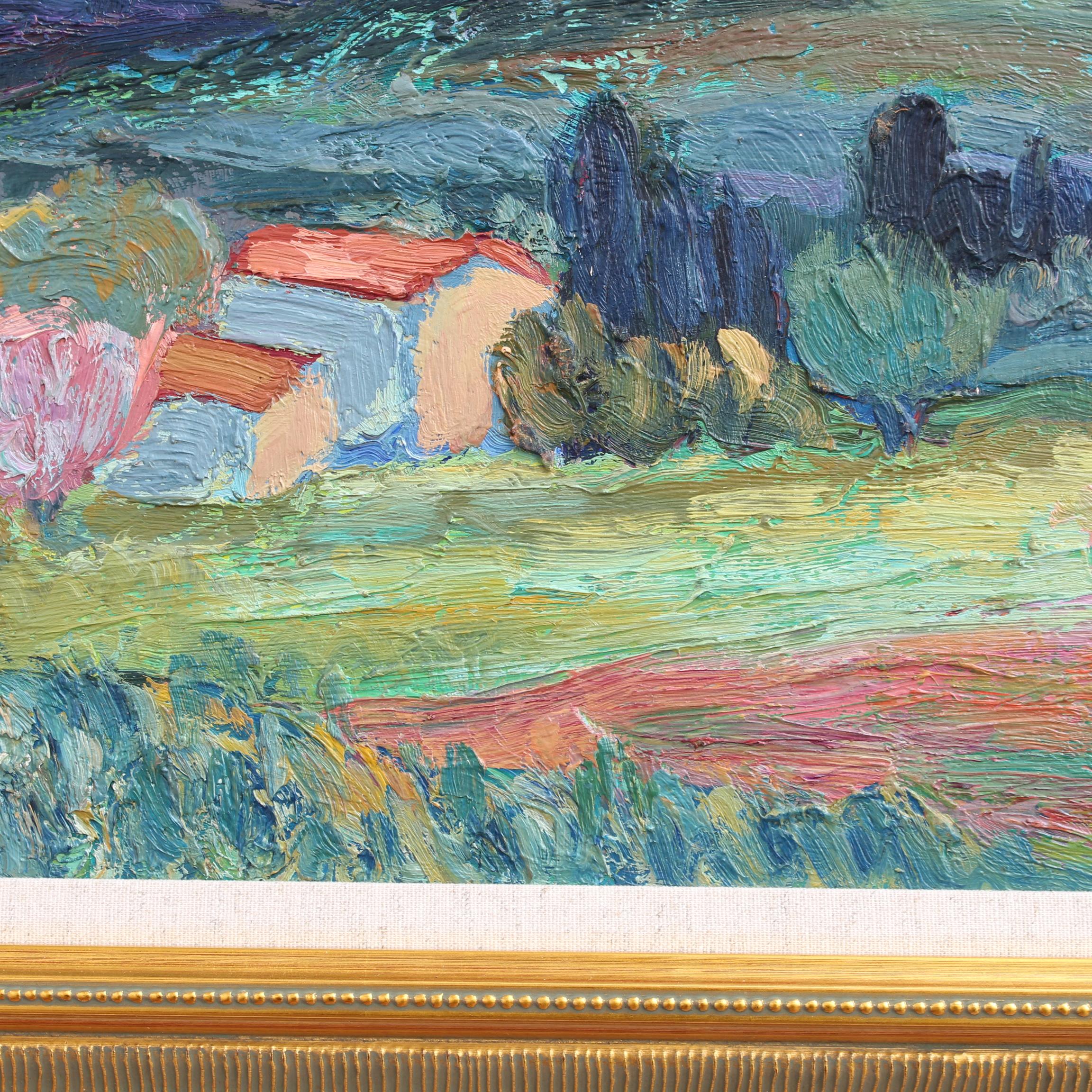 'Provencal Hillside' Landscape Oil Painting For Sale 10