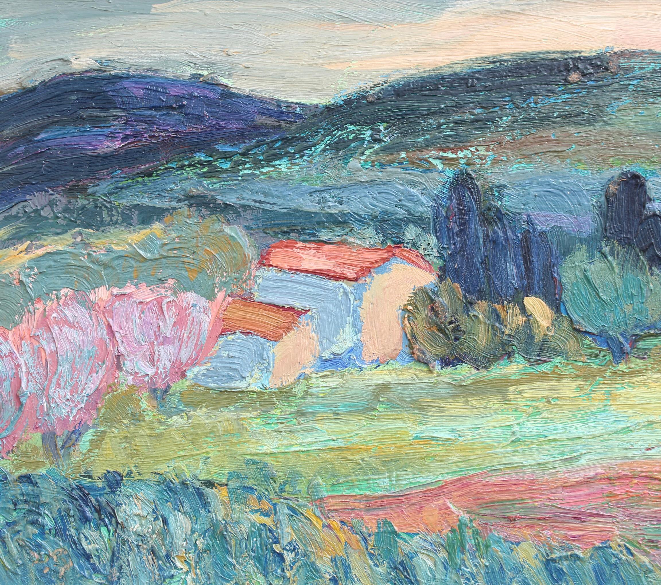 'Provencal Hillside' Landscape Oil Painting For Sale 12