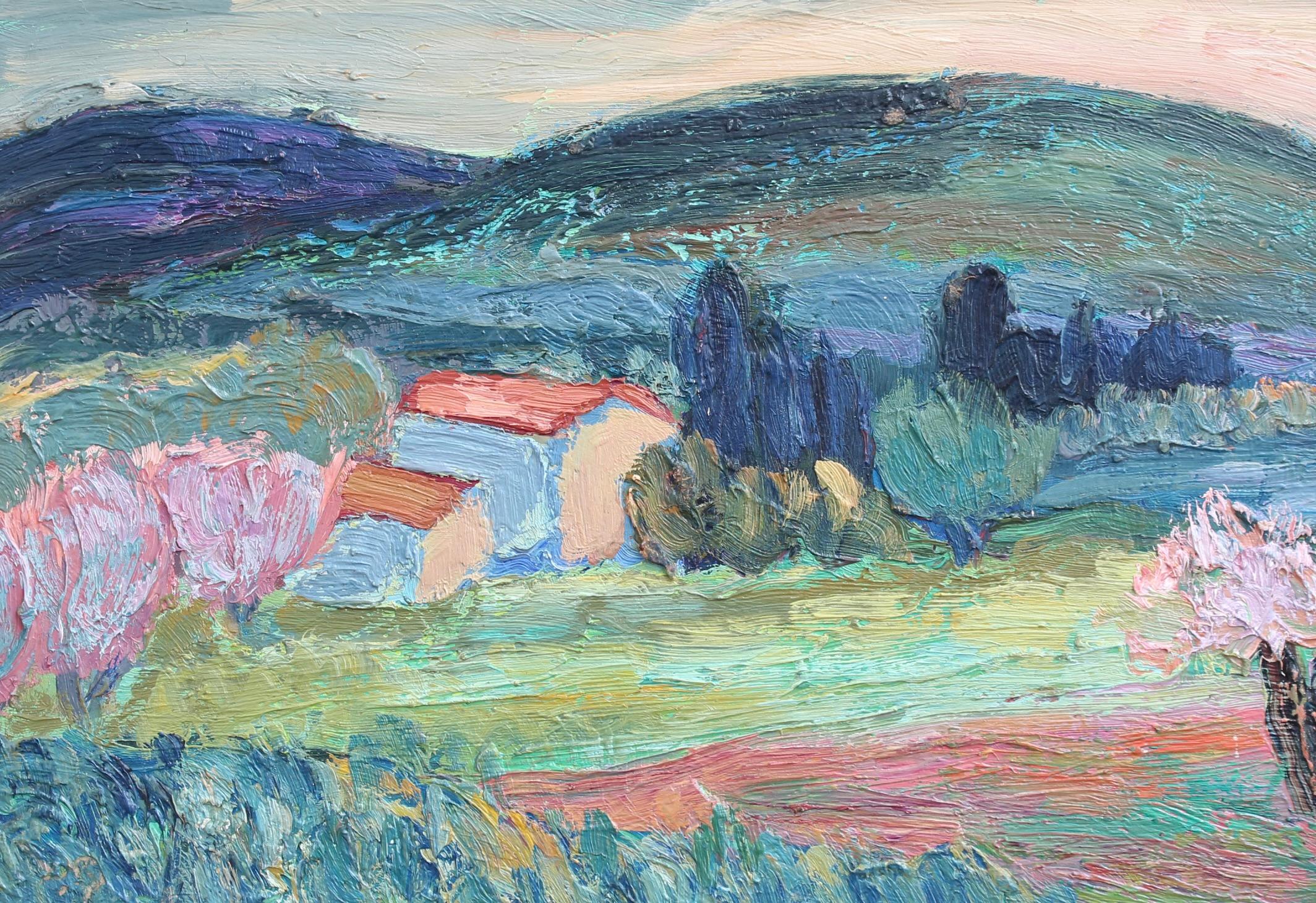 'Provencal Hillside' Landscape Oil Painting For Sale 13