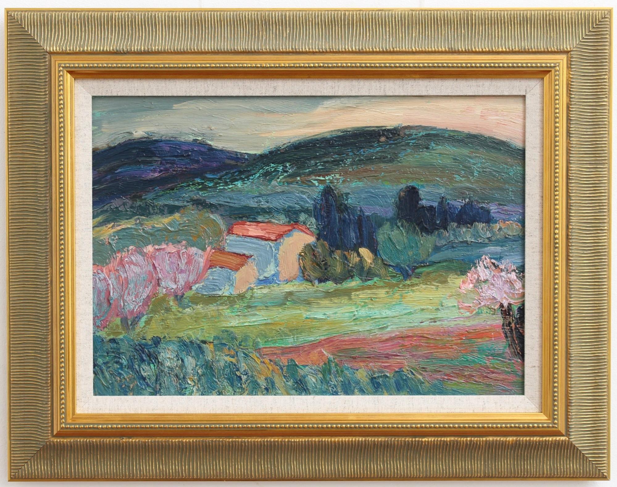 Anna Costa Landscape Painting – Landschaftsgemälde „Provencal Hillside“