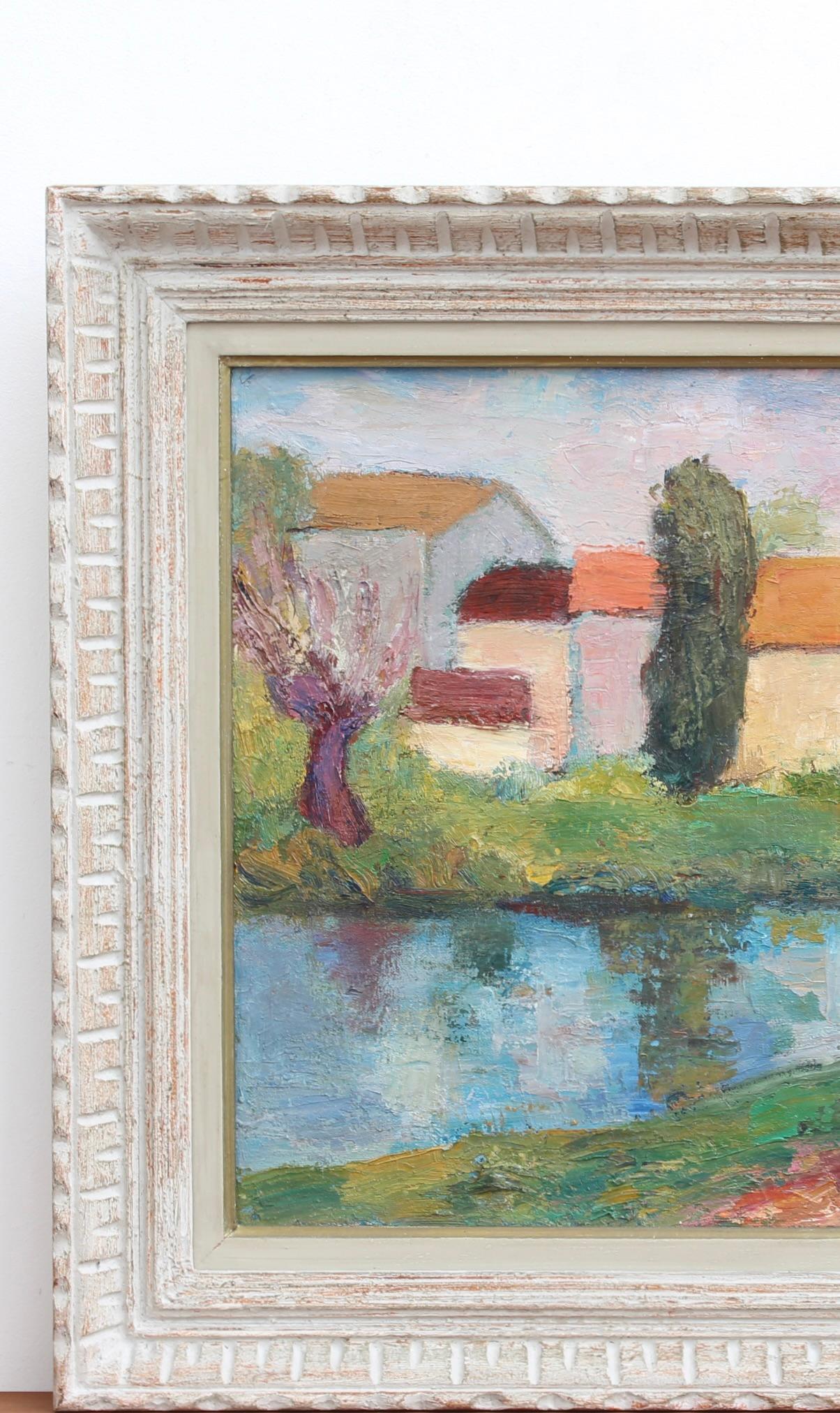 Provençal Landscape - Impressionist Painting by Anna Costa