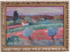'Provencal Sunset' French Vintage Impressionist Oil Painting
